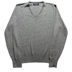 Puritan V-Neck Sweater Mens XL Gray Vintage Orlon Acrylic Made in USA